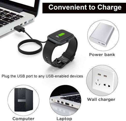 VeryFit Smart Watch Charger, 2-Pack/3.3FT Magnetic Charging Cable for Veryfit Smart Watch ID208, ID207, IDW13, ID208 Plus, IDW19, ID205L, ID206 and More in Saudi Arabia