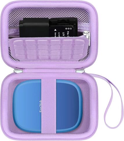 Canboc Carrying Case for SanDisk Creator Phone SSD 1TB 2TB External Solid State Drive, Zipper Mesh Pocket fit Cable, Black (Case Only) in Kuwait