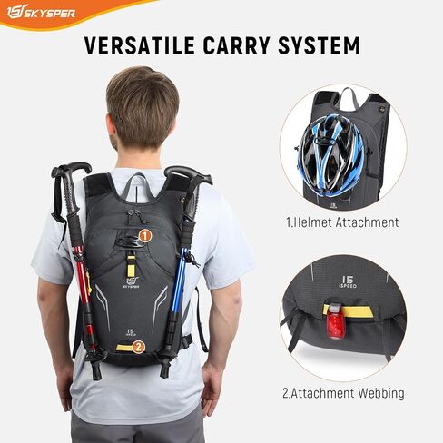 SKYSPER Small Hiking Backpack 15L Lightweight Day Pack Travel Hiking Daypack for Women Men(Black) in Saudi Arabia