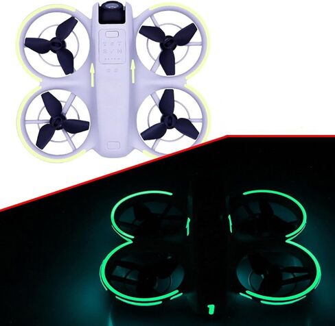 ملصقات ملصق مضيئة لملصقات DJI Neo متوهجة ، ملصقات فلورسنت PVC ملصقات تحذير الطيران الليلي ملحقات الديكور دي جي نيو ، مقاومة للماء وحروق الشمس (الأخضر العشبي المضيئة) in Kuwait