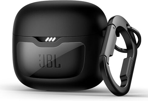 SURITCH Magnetic Bumper Case Compatible with JBL Tune Flex Earbuds, Rugged Shockproof Protective Covers for JBL Tune Flex with Magnetic Lid Lock & Carabiner & Cleaning Kit & Removal Tool, Black in Saudi Arabia