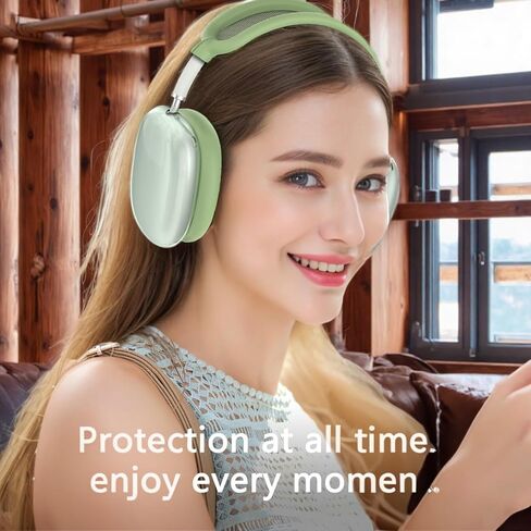 Silicone Case Cover for AirPods Max Headphones (2024/2020), Clear Soft TPU Ear Cups Cover/Ear Pad Case Cover/Headband Cover 3-in-1 Transparent Accessories Case Protector Cover for Airpods Max(Purple) in Kuwait