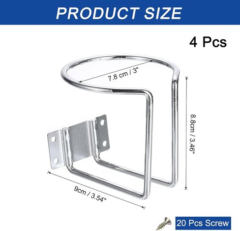 uxcell 4pcs Boat Ring Cup Holder Universal 3 Inch Wall Mounted Boat Cup Drink Holders with Screws for Boats, Marine, Trucks, RVs, Trailers, Yacht, Black in Saudi Arabia