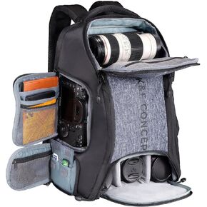 K&F Concept Camera Backpack,Camera Bags for Photographers 30L Large Capacity with Raincover and 16 Inch Laptop Compartment Compatible for Canon/Nikon/Sony/DJI Mavic Drone Travel