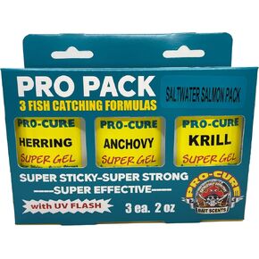 Pro Pack Saledater Salmon لجميع صيادو سمك السلمون هذه الحزمة لك. سوف تصطاد المزيد من سمك السلمون Chinook و Coho مع هذه الروائح الثلاثة.
