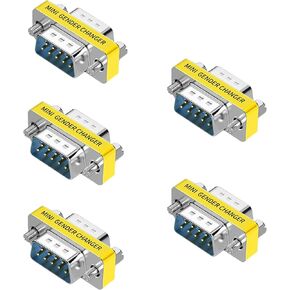 db9 Connector Null Modem Adapter，9-Pin Serial vga Adapter RS232 db9 Gender Changer,for Computer and Industrial Device Data Transfer(F-F (5P))