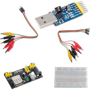 CP2102 USB to TTL + Breadboard Power Supply Module Alligator Clip Wire