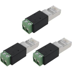 3pcs RJ45 إلى RS485 محول A يتصل بـ Pin4 B يتصل بـ Pin5 44x13x11mm RJ45 محول الاتصال لتحقيق نقل البيانات