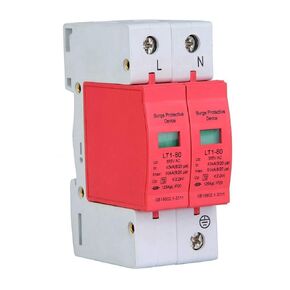 AC Protector Power Protector Arrester Device, House Protector Low Voltage Arrester for Photovoltaic Thunder, Protective Device Arrester Electronics Accessories (2P80KA)