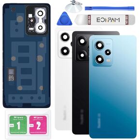 Back Glass Replacement for Xiaomi Redmi Note 12 Pro 5G Back Cover Rear Housing with Camera Lens + Repair Tool Kit Genuine Rear Glass (Blue)