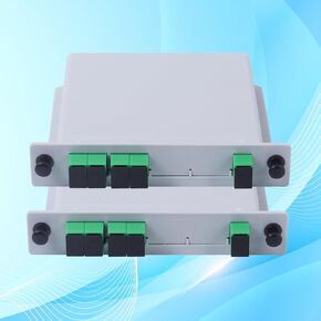 1 pc SC/APC 1x2 PLC Fiber Optic Splitter, 1 to 2 SC APC Cassette Card Inserting Optic Fiber Splitter for Home Wiring, Fiber Optic LAN, Fiber Distribution Box, Network Rooms