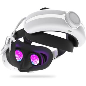MLemonVR12000mAh Battery Headband for Oculus/Meta Quest 3/3s, VR Headset Accessory for Extended Playtime, Fast Charging, Adjustable Comfort Design, Enhanced Gaming Experience(White+Blcak)