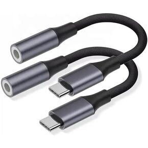 USB-C إلى AUX ADAPTER ، من النوع C إلى 3.5 ملم JACK DONGLE لـ iPhone 16E ، 16 Pro Max ، Samsung Galaxy S25 ، Pixel ، iPad Pro ، سماعات الرأس ، ستيريو السيارة ، مكبر صوت عالي الدقة.