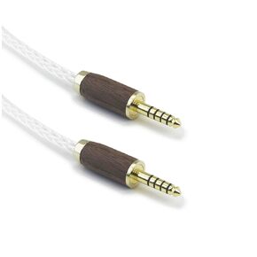 NewFantasia 4.4mm to 4.4mm Male to Male Balanced 5 Pole Headphone Audio Adapter Cable 8 Cores 6N OCC Copper Single Crystal Silver Plated Wire Walnut Wood Shell 1.5m/4.9ft