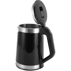 Double Wall Stainless Steel Electric Kettle 900W Automatic Power Off 2L US Plug 110‑130V, Large Capacity for Home with Long Cable for Office (Stainless Steel Color)