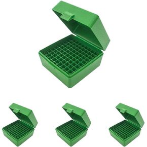 MTM 41/44 Cal 100 Round Flip-Top Ammo Box, Green (Pack of 4)