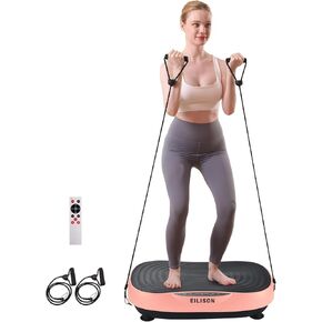 EILISON Glory Vibration Plate Exercise Machine - Whole Body Workout Vibration Fitness Platform Equipment for Home & Travel Workout, Weight Loss, Toning & Wellness (Rubber Pink)