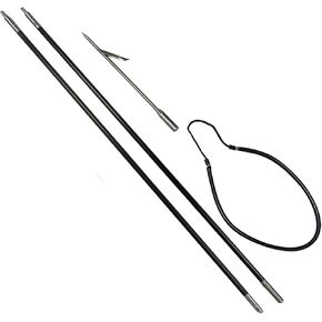 Scuba Choice Carbon Fiber 7' Travel Spearfishing 2 Pole Spear Single Flopper Hawaiian Sling, Black
