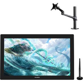 HUION Kamvas Pro 24 4K UHD Graphics Drawing Tablet and Single Monitor Arm