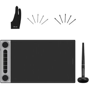 HUION Inspiroy Dial 2 Bluetooth Wireless Graphics Drawing Tablet with Dual Dials Bundle with Artist Glove for Digital Art, Animation and Graphics Design
