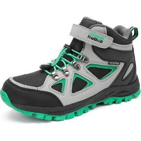 R CORD Kids Hiking Boots Waterproof Girls Hiking Boots Durable TPR Traction Outsole Boys Hiking Boots Anti-Skid Athletic Drawstring Closure Hiking Boots for Outdoor