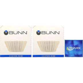 Coffee Filter – 4 PK - 100 PCS per Pack – Taller – Flat Bottom Liner – Quality Paper for Most Coffee Makers – Aromatic Brew – with Jecudi towel
