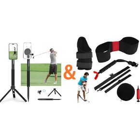 تصوير الجولف ترايبود monopod مع الجولف أرجوحة مدرب المساعدات - مجموعة كاملة التدريب على الجولف للمبتدئين ، ملحقات تدريب الجولف أرجوحة