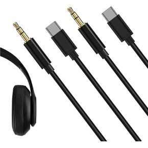 Audio Cable for Beats Solo 4, Solo 3.0, Solo 2.0, Solo 1.0, Studio Pro, Studio 3, Studio 2, Studio, Mix Headphones, USB-C to 3.5mm Replacement Aux Cord (3.3ft / 1m 2 Pack)
