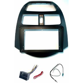 9 Inch Screen Car Stereo Install Dash Kit, Wire Harness, and AM/FM Radio Antenna Adapter Combo -Made for Chevrolet: 2013 2014 2015 Spark -No Factory External Amp Vehicles