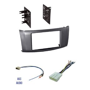 Stereo Premium Car Stereo install charcoal Gray Dash Kit و Wire Harness ومحول الهوائي لتثبيت راديو ما بعد البيع مزدوج DIN -Made for Nissan: 2013 2014 2015 2015 2017 Sentra