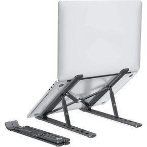 Folding Laptop and Tablet Stand – Adjustable Height and Angle, Portable Desktop Holder for Desk Use, Compact, Sturdy, and Ideal for Home or Office