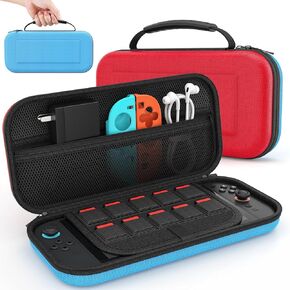 MoKo Carrying Case for Nintendo Switch 2 2025, Protective Hard Shell Portable Travel Carry Case Pouch Holds 10 Cartridges w/Pockets for Switch 2 Accessories and Games, Black