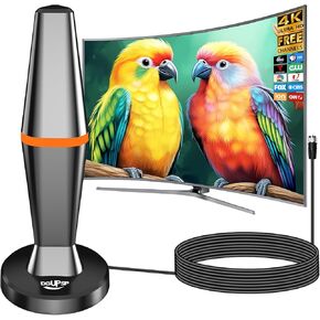 Digital TV Antenna for Smart Tv Indoor Antenna for Tv Without Cable with 360° Reception, Strong Magnetic Base tv Antenna for Local Channels -10ft Long Cables