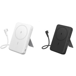 Anker Zolo Magnetic Power Bank, 10,000mAh Wireless Portable Charger with 30W Max Fast Charging, Battery Pack with Built-in USB-C Cable and Adjustable Stand, for iPhone 16/15 Series, AirPods, and More