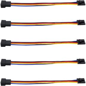 SIXQJZML 5Pcs 5Pin to 4Pin Fan Adapter Cable,PC CPU Fan Connector Converter Interface Conversion Line,for 4 Pin Temperature Control Fan Header or 3 Pin Silent Fan,6.7inch/17cm