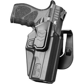 Taurus TH9 Holster, OWB Holster Fit: Taurus TH9 / TH9C Pistol, Outside Waistband Carry Paddle Holster for Taurus TH9C. Level II Retention with Index Finger Release, Right Hand,360 Degrees Adjustable