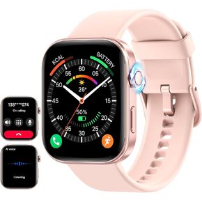 ENOMIR Smart Watch for Women iPhone & Android,1.99" AMOLED Screen 3ATM Waterproof Fitness Watch with Answer/Make Call AI Voice,24H-Heart Rate/SpO2/BP Monitor,120+ Sports Modes (Black)