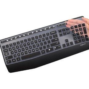 Keyboard Cover for Logitech MK345 Wireless Combo Full-Sized Keyboard, Logitech MK345 K345 Wireless Keyboard Cover, Ultra Thin Logitech MK345 Accessories Silicone Keyboard Protector Skin -Black