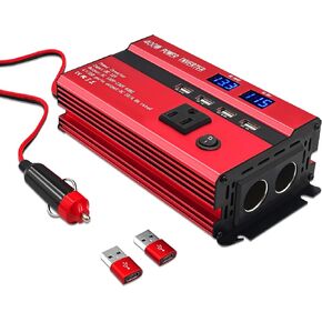 400W Power Inverters for Vehicles DC 12V to 110V AC Car Truck with Dual AC Outlets USB with 2 Type-C,12 Volt Inverter Car Cigarette Lighter Battery Inverter