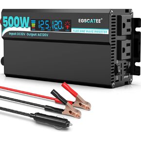 1000W Pure Sine Wave Inverter - 12V DC to 110V/120V AC Car Power Converter with 2 AC Outlets, USB Port, Type-C Port, LCD Display Power Inverter for Car, Truck, Home, Vehicles, Laptop in Kuwait