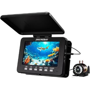 Underwater Fishing Camera,Portable 5" Ice Fishing Camera Underwater, USB-C Charge, 3-Grade IR Lighting, 4X Zoom, 1000TVL Ice Fishing Fish Finder for Boat Lake Kayak Ice Fishing