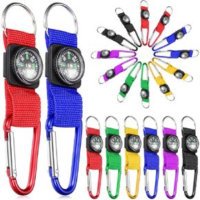 TOODOO 36 قطعة بوصلة للأطفال بلوك كبير 4.3 بوصة MINI MINI COMPROOD سلسلة المفاتيح المشي لمسافات طويلة والبقاء على قيد الحياة مغامرة حزام حزام الحزام السمة مفضل حفلة عيد ميلاد للمدرسة في الهواء الطلق المشي لمسافات طويلة