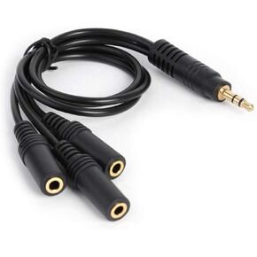 Black Headphone Splitter Cable 3.5mm 3 Way Splitter Adapter Aux Cable for Speaker MP3 Player Plated Adapter 3-Pole Plug to 3 Way, Earbuds Accessories
