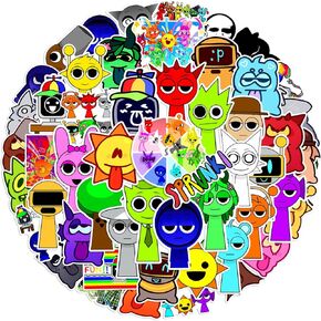 50 PCS Sprunki Stickers for Kids.