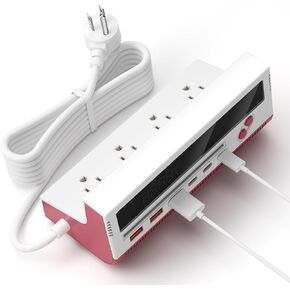 Surge Protector USB C Power Strip, 4 Outlets Power Strip with 6 USB, 5 FT Long Extension Cord, 45° Flat Plug, 20W Fast Mulit Charging Station for Home Office Travel Plug Extension Outlet