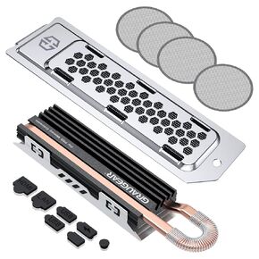GRAUGEAR PS5 Pro/Slim SSD Heatsink Cover + PS5 Pro/Slim Dust Cover Set, Cooling and Dust-Proof Solution for PS5 Pro/Slim Console