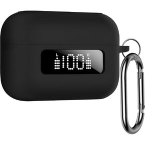 Geiomoo Silicone Case for TOZO NC3, Soft Flexible Scratch Resistant Protective Cover with Carabiner (Black)
