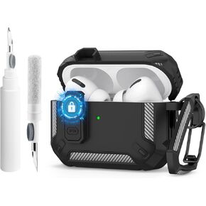 for Airpods Pro 2 Case, Full-Body Shockproof Hard Shell Protective Cover with Secure Lock Clip Accessories Compatible for AirPods Pro 2nd /1st Generation Case Women Men