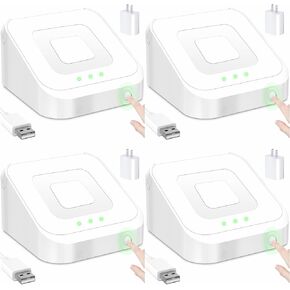 4 Packs Square Dock for Square Reader 2nd Generation, Holder Stand for Square Reader 2nd Generation, Smart Anti-Sleep Button, Anti-Slip Base Dock (Cable & Wall Charger, NO READER