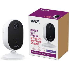 WiZ Home Monitoring Starter Kit Includes Indoor Security Camera, 1080p HD Video with Motion Detection and Full-Duplex Audio + 60W A19 Color LED Smart Bulb - Pack of 3